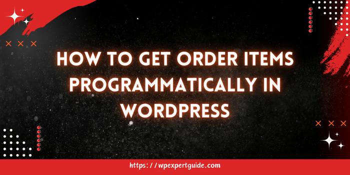 how to get order items programmatically in wordpress